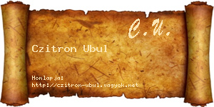 Czitron Ubul névjegykártya